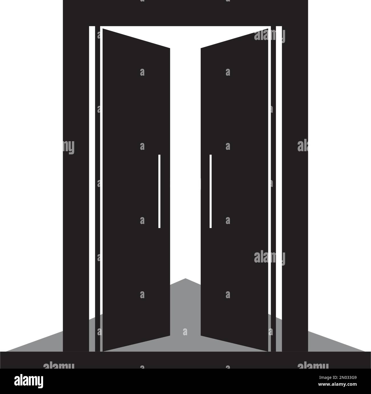 Door Icon in trendy flat style isolated on grey background. Open door symbol for your web site design, logo, app, UI. Vector illustration, EPS10. Stock Vector