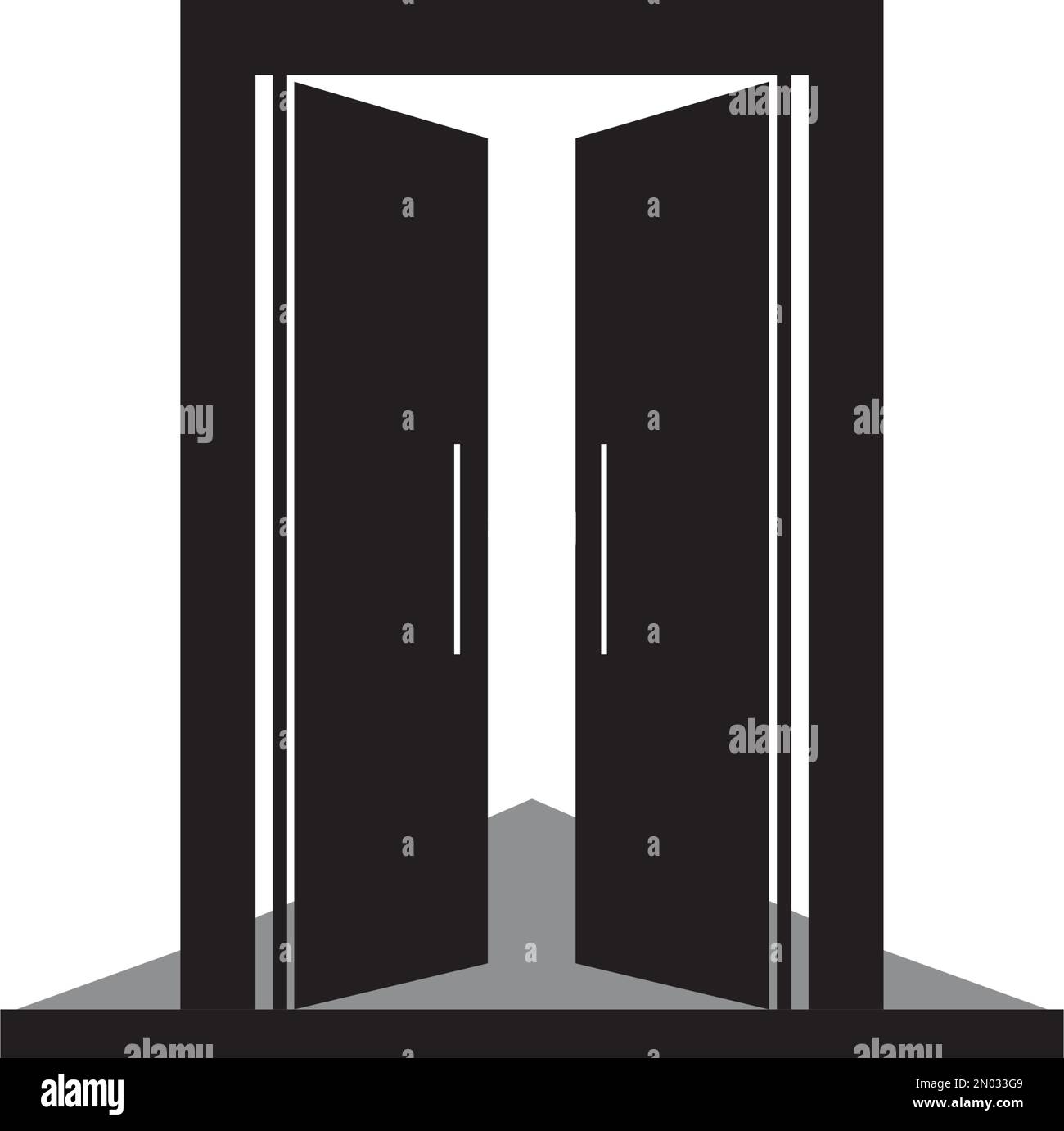 Open door house background flat design isolated Vector Image