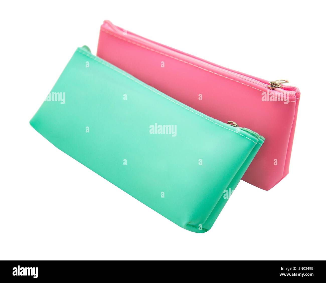 Long pencil pen case container isolated on the white background Stock Photo