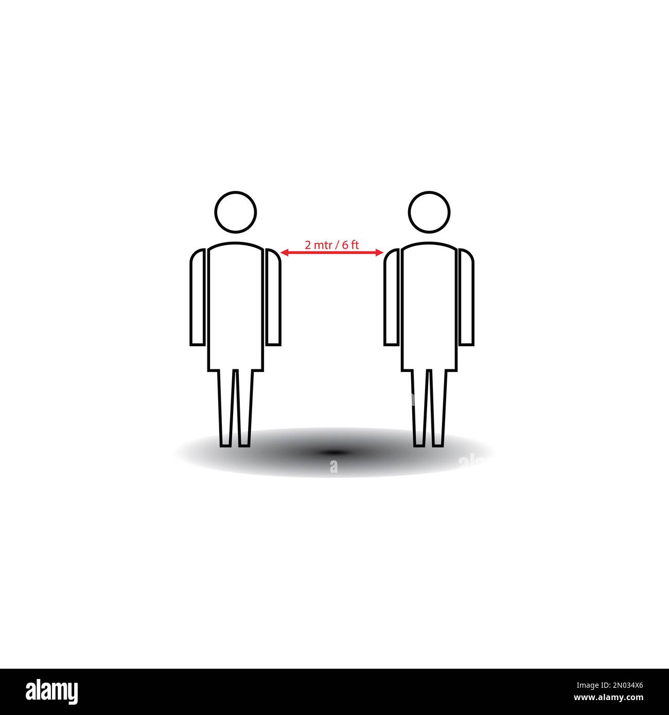 Illustration Social distancing, keep distance in public society people ...