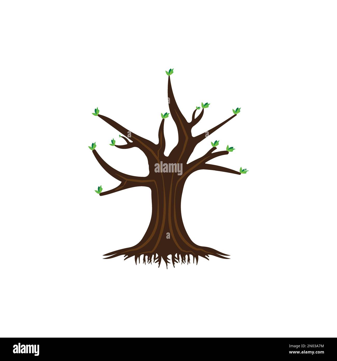 Root Of The Tree Logo Illustration Template Stock Vector Image Art