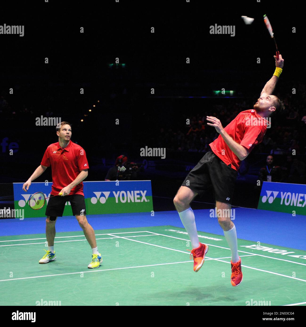 Russia's Vladimir Ivanov, right, and Ivan Sozonov in action during the ...