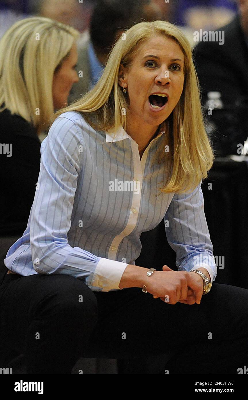 Drexel head coach Denise Dillon calls to her team in the first half of