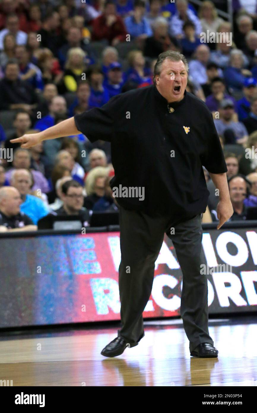 West Virginia head coach Bob Huggins during the first half of an NCAA