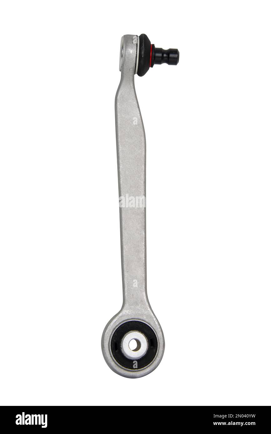 Car suspension arm aluminium detail isolated on the white background ...