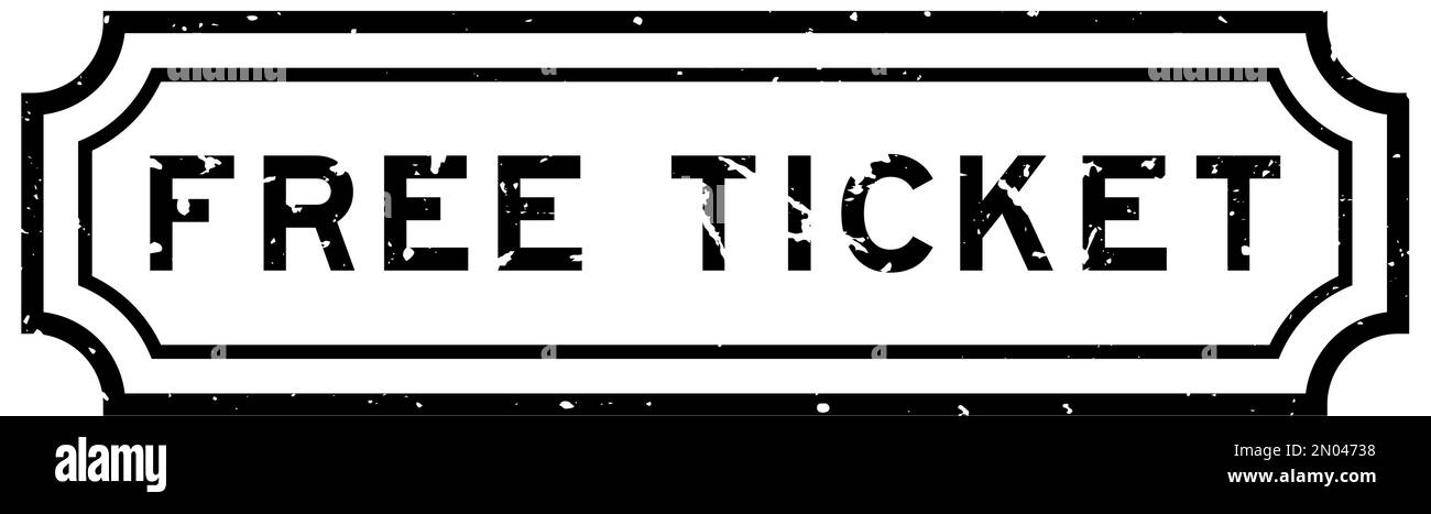 Grunge black free ticket word rubber seal stamp on white background Stock Vector