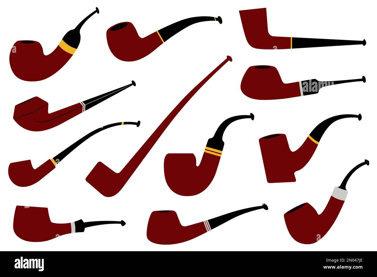 Set of different smoking pipes isolated on white Stock Photo Alamy