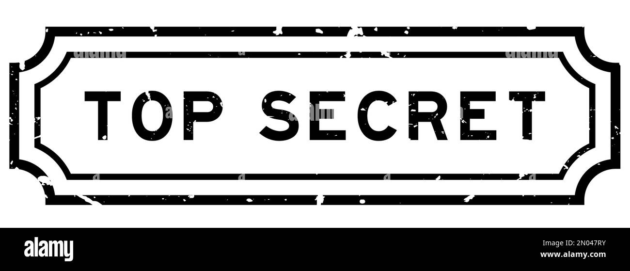 Grunge black top secret word rubber seal stamp on white background