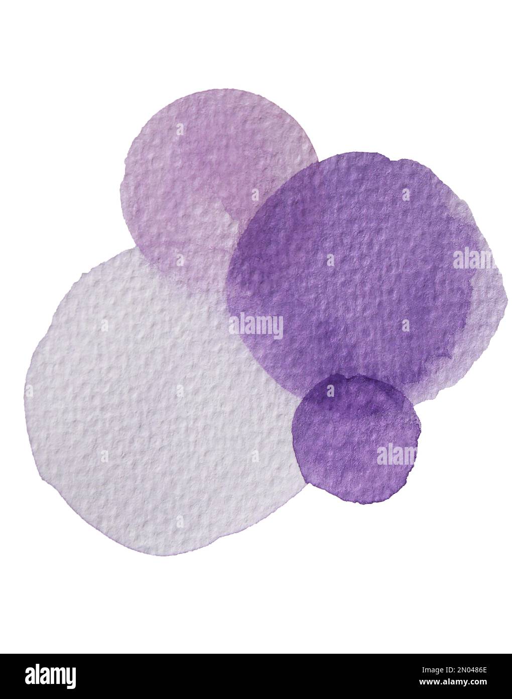 purple and pink abstract water color hand painted circles background Stock Photo