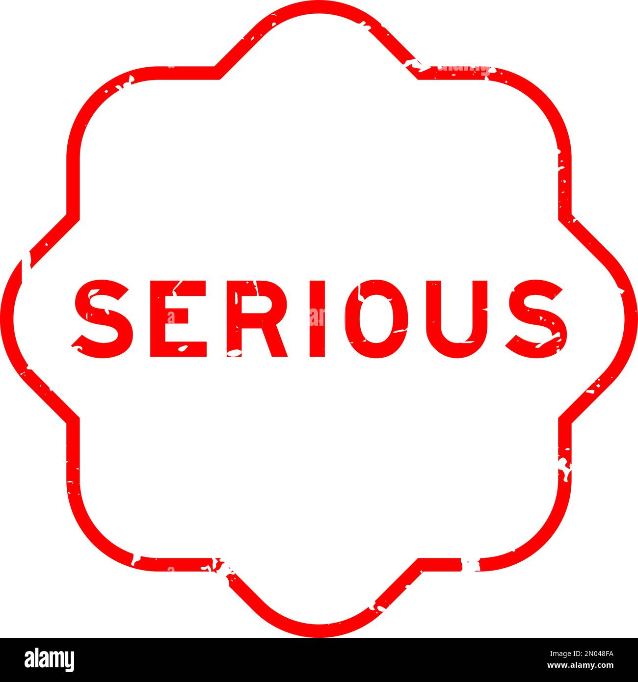 Grunge red serious word rubber seal stamp on white background Stock ...