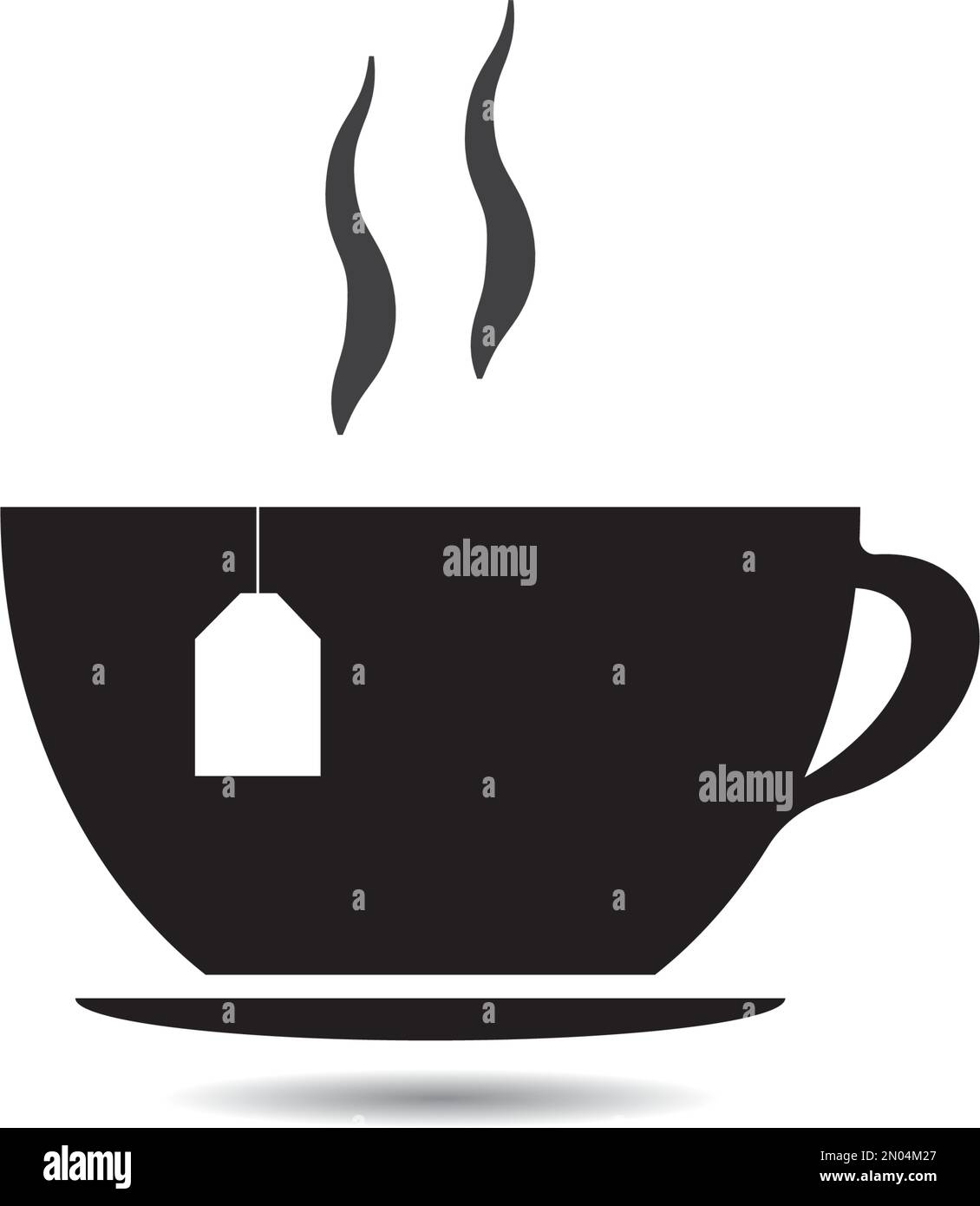 Cup with tea bag icon isolated on white background. Set elements in ...