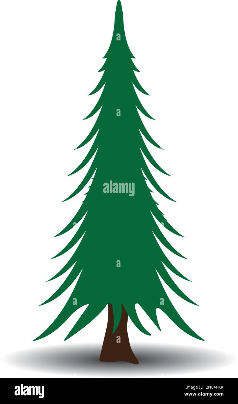 Spruce, pine. Icon of the tree. Vector graphics. Isolated tree. Conifer tree. Trees. Nature. Stock Vector
