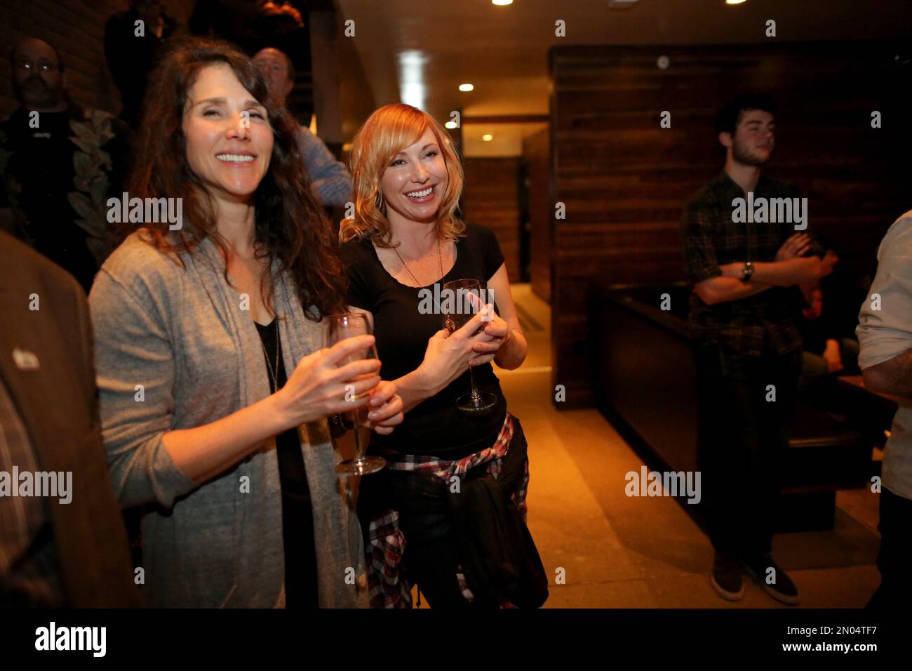 IMAGE DISTRIBUTED FOR DISCOVERY COMMUNICATIONS - Former MythBusters host Kari  Byron, right, attends the series finale party at the Forgery Bar in San  Francisco, CA on Saturday, March 5, 2016. (Sammy Dallal /