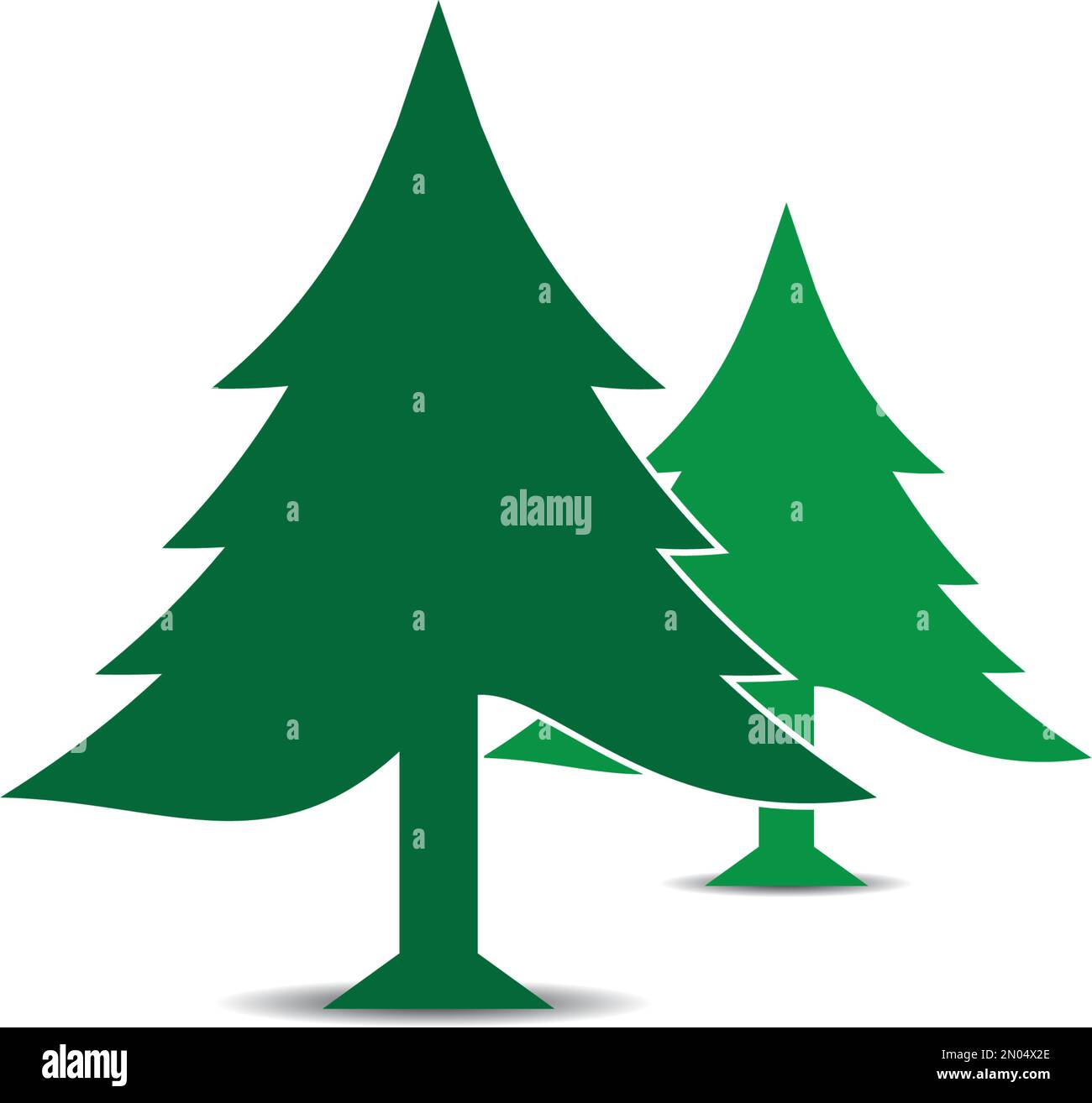 Spruce, pine. Icon of the tree. Vector graphics. Isolated tree. Conifer tree. Trees. Nature. Stock Vector