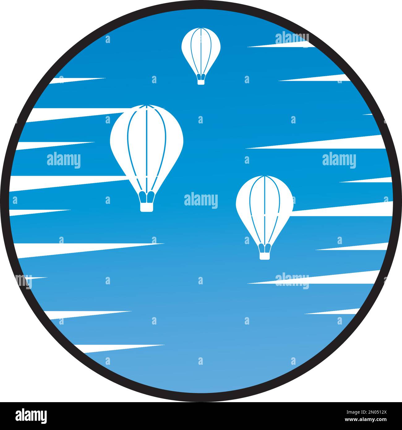 Hot air balloon icon, modern minimal flat design style symbol. Vector