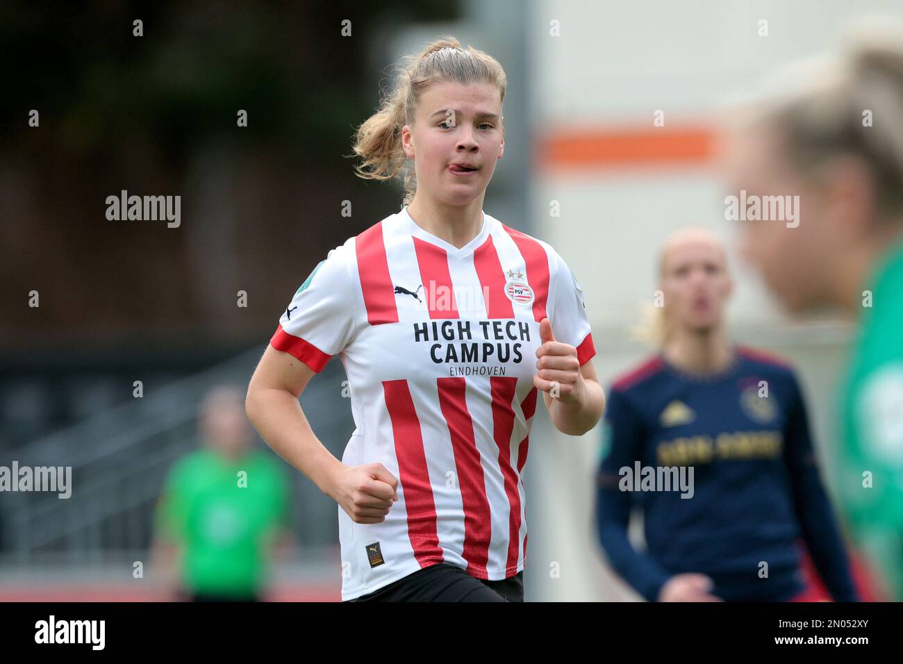 EINDHOVEN - Senna Koeleman of PSV V1 during the Dutch Eredivisie women's match between PSV and Ajax at PSV Campus De Herdgang on February 5, 2023 in Eindhoven, Netherlands. AP | Dutch Height | Jeroen Putmans Stock Photo