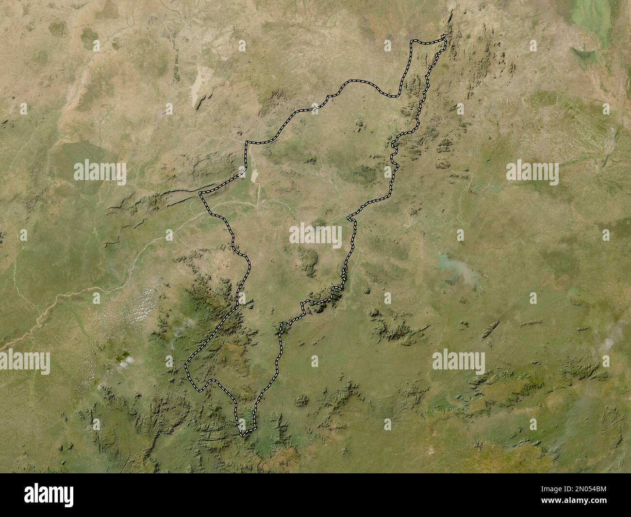 Adamawa, state of Nigeria. Low resolution satellite map Stock Photo