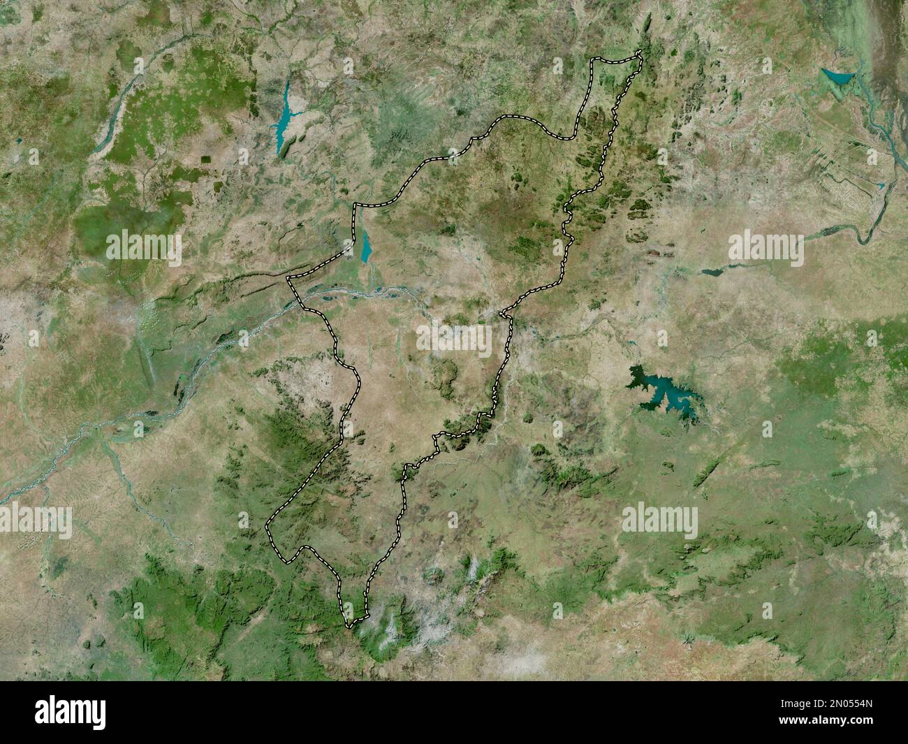Adamawa, state of Nigeria. High resolution satellite map Stock Photo