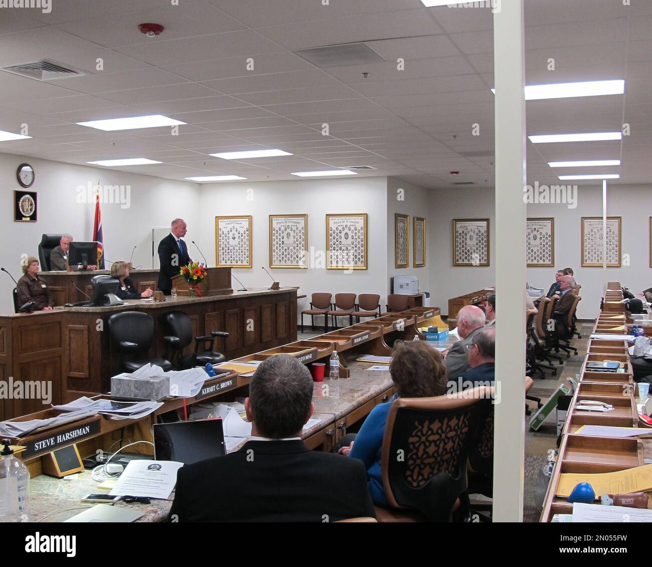 Wyoming Gov. Matt Mead addresses members of the House of Representatives at the conclusion of
