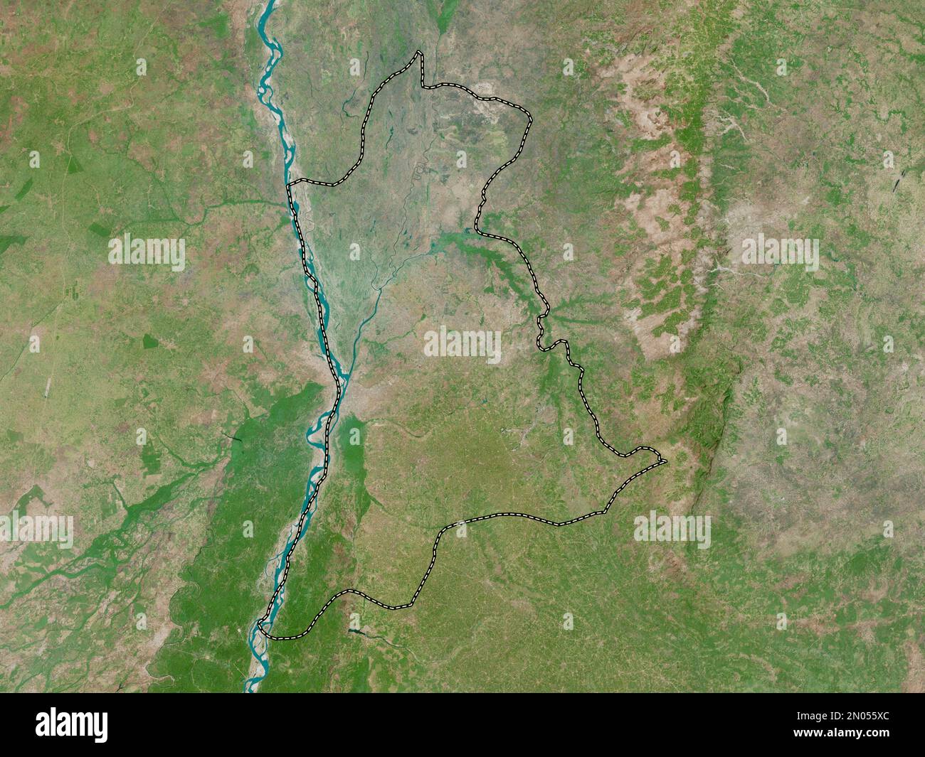 Anambra, state of Nigeria. High resolution satellite map Stock Photo