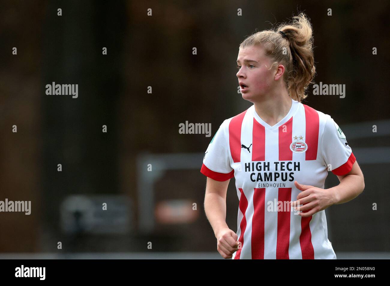 EINDHOVEN - Senna Koeleman of PSV V1 during the Dutch Eredivisie women's match between PSV and Ajax at PSV Campus De Herdgang on February 5, 2023 in Eindhoven, Netherlands. AP | Dutch Height | Jeroen Putmans Stock Photo
