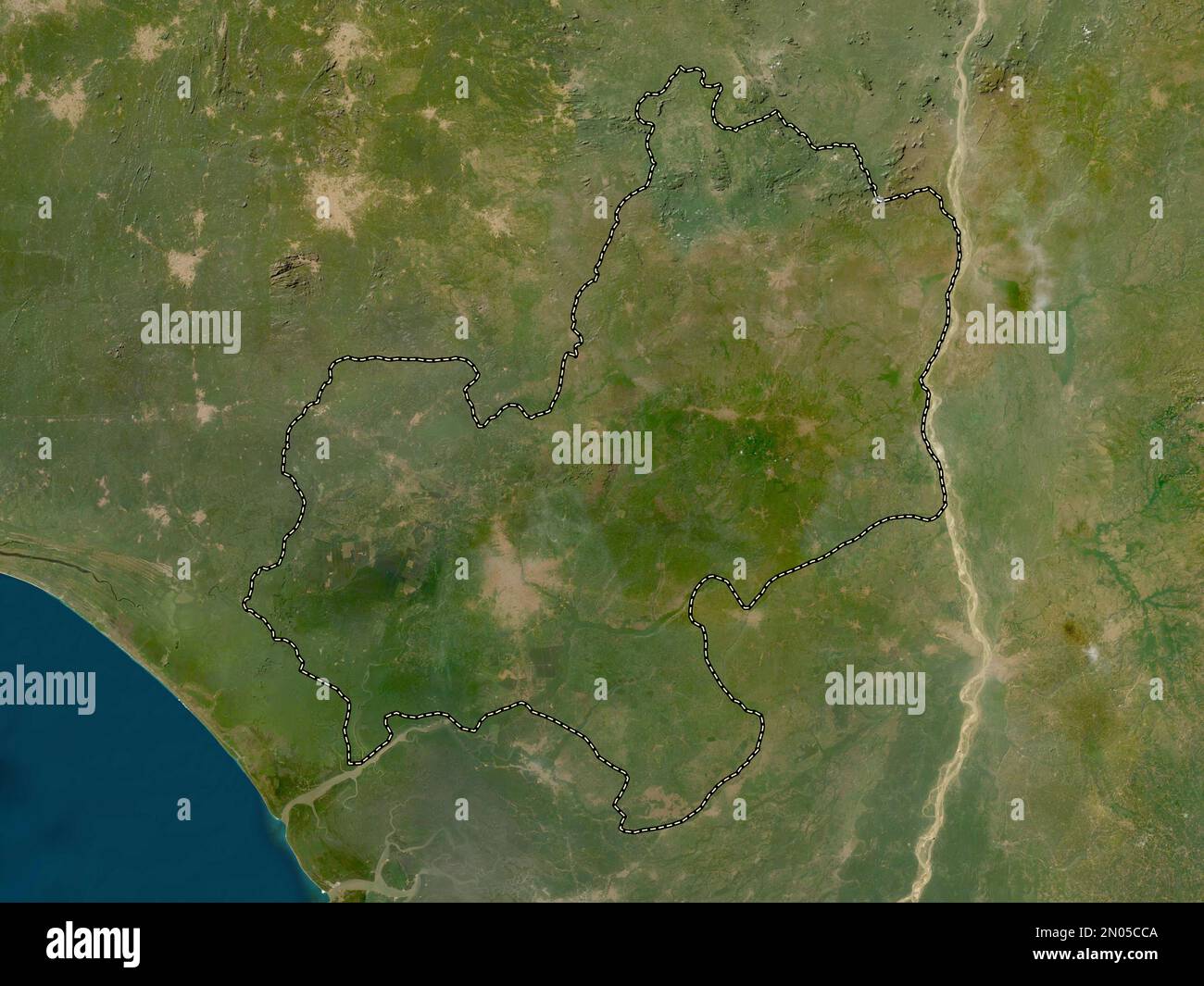 Edo, state of Nigeria. Low resolution satellite map Stock Photo - Alamy