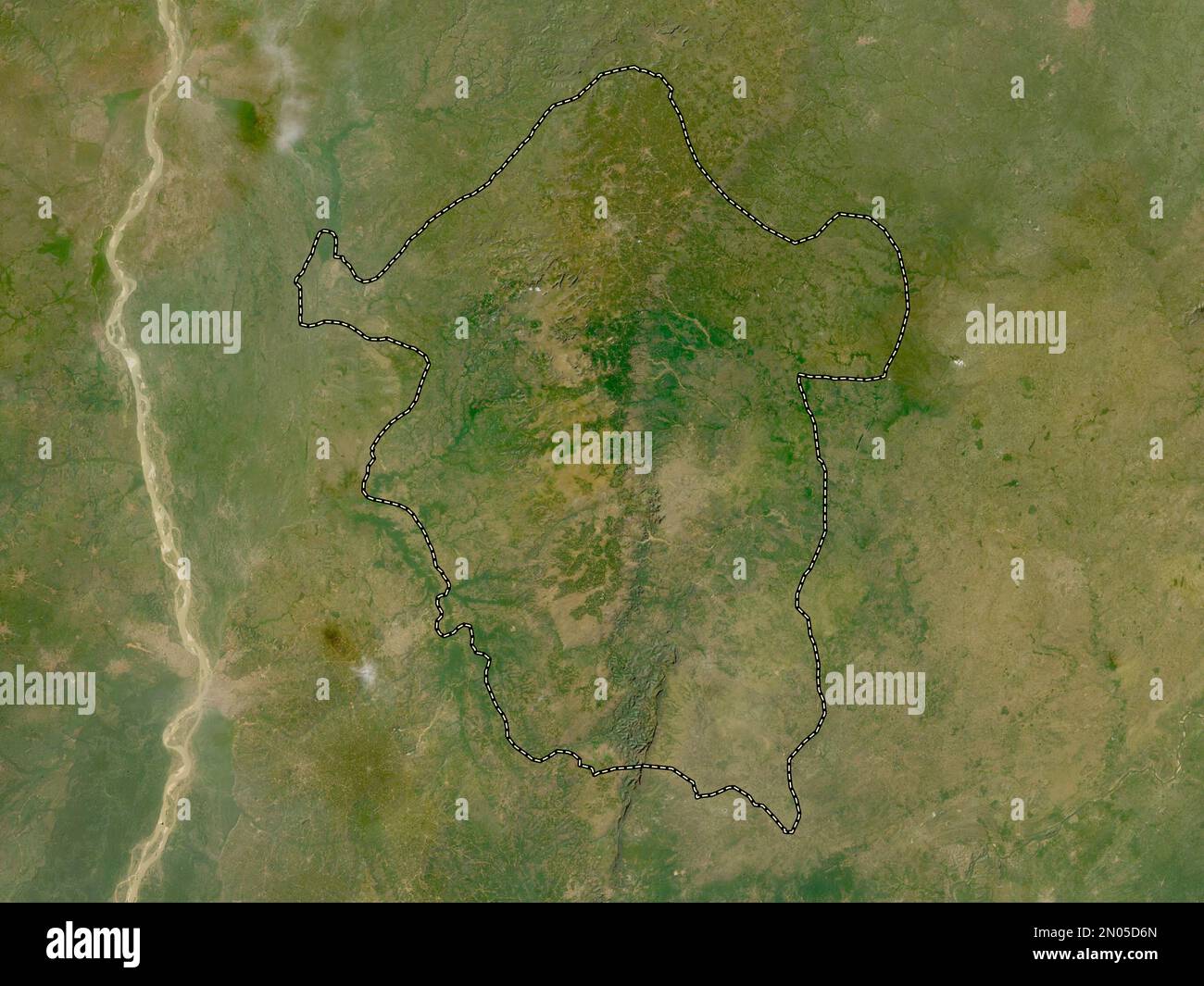 Enugu, state of Nigeria. Low resolution satellite map Stock Photo
