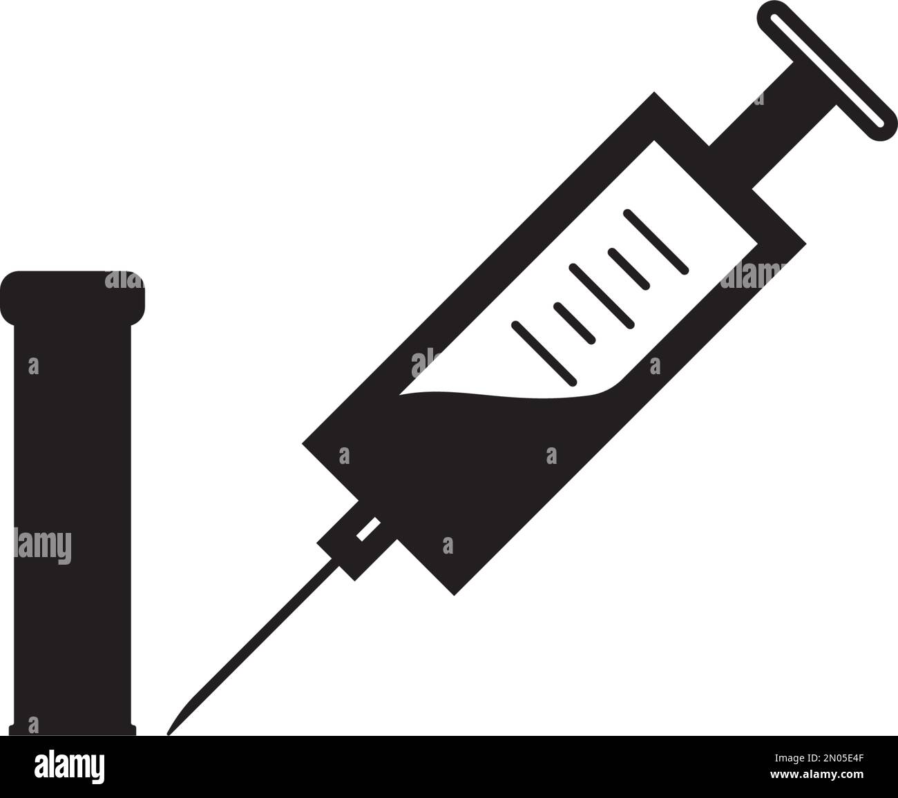 Syringe icon vector illustration, logo design template Stock Vector