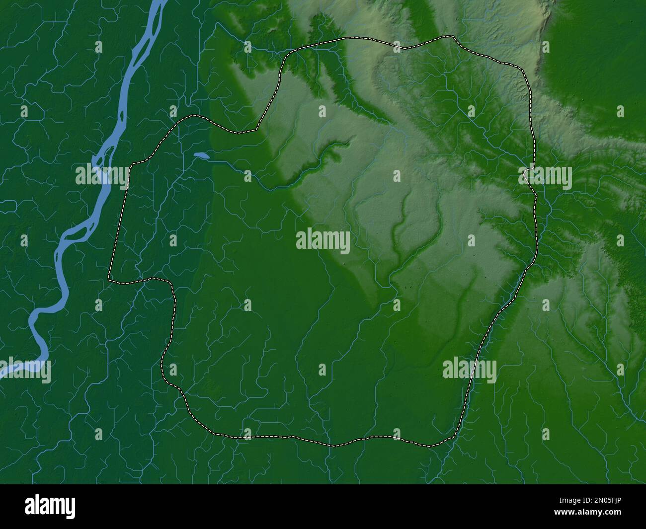 Imo, state of Nigeria. Colored elevation map with lakes and rivers Stock Photo Alamy