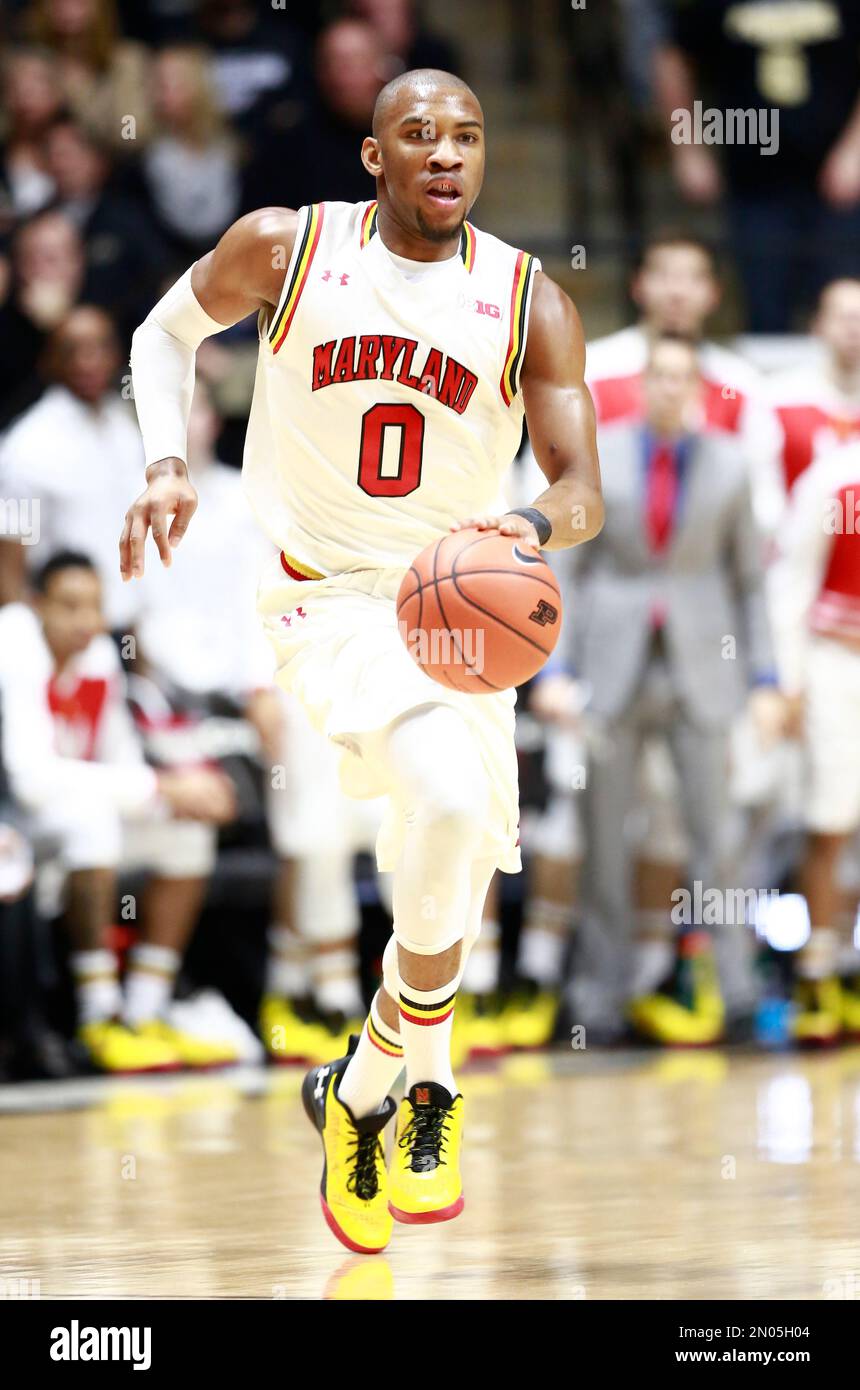 Maryland guard Rasheed Sulaimon dribbles the basketball against Purdue ...