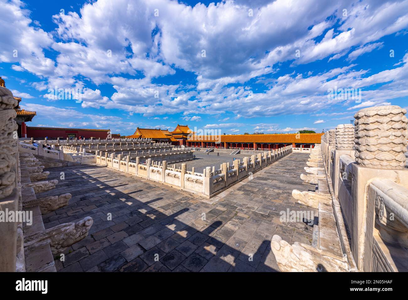 The Forbidden City in Beijing white marble stylobate Stock Photo