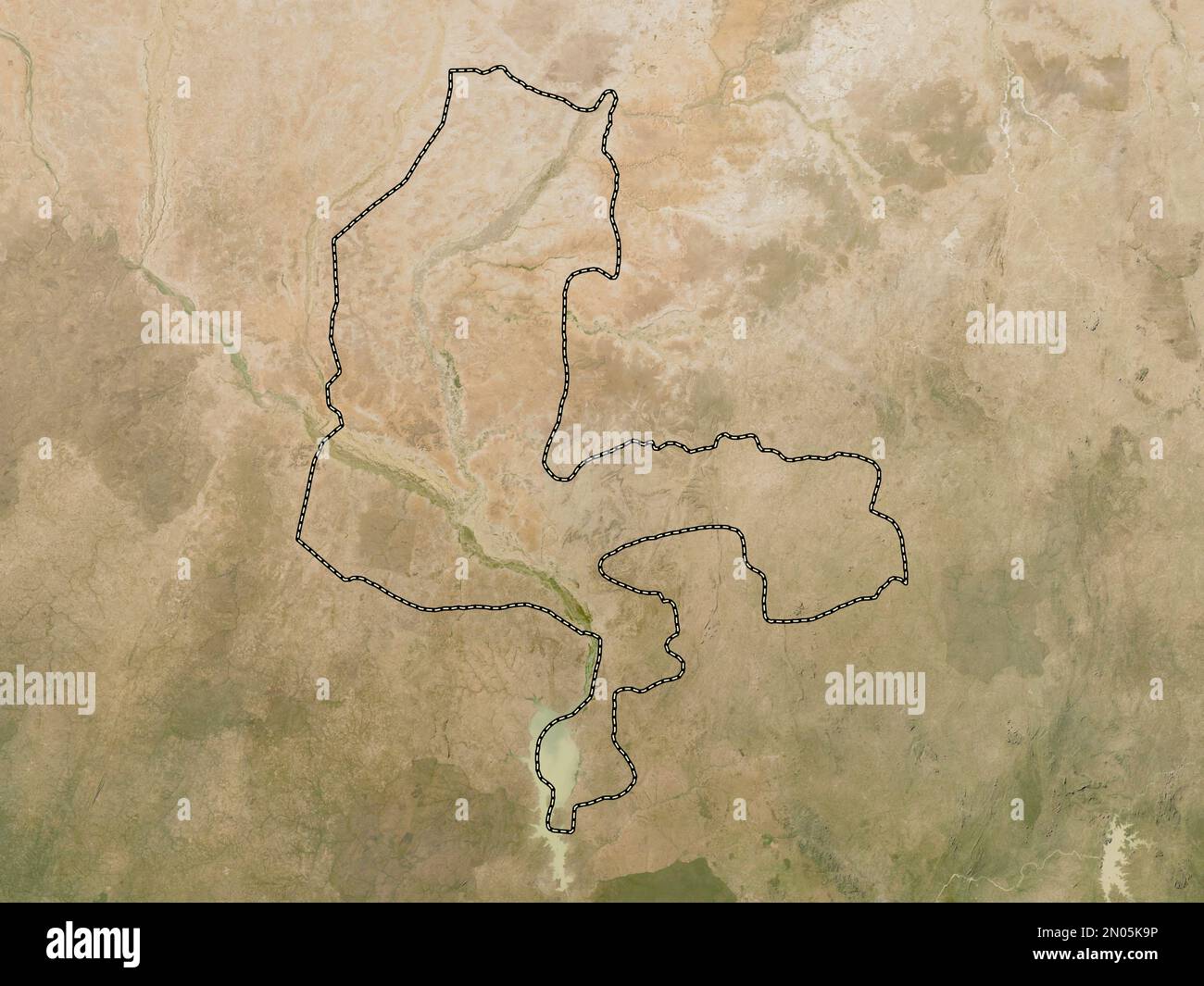 Kebbi, state of Nigeria. Low resolution satellite map Stock Photo