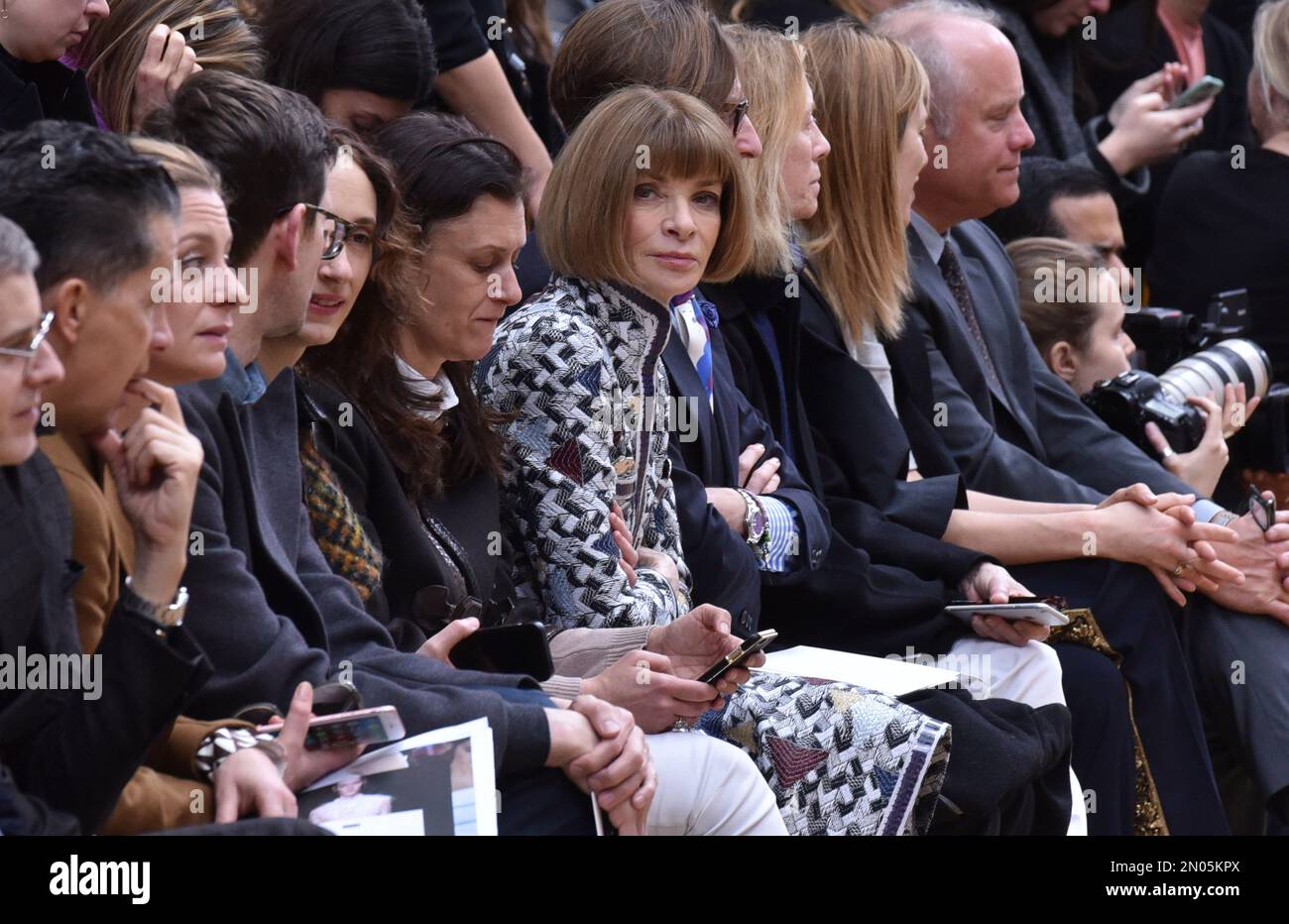 Vogue chief editor Anna Wintour, center, attends Chloe's fall