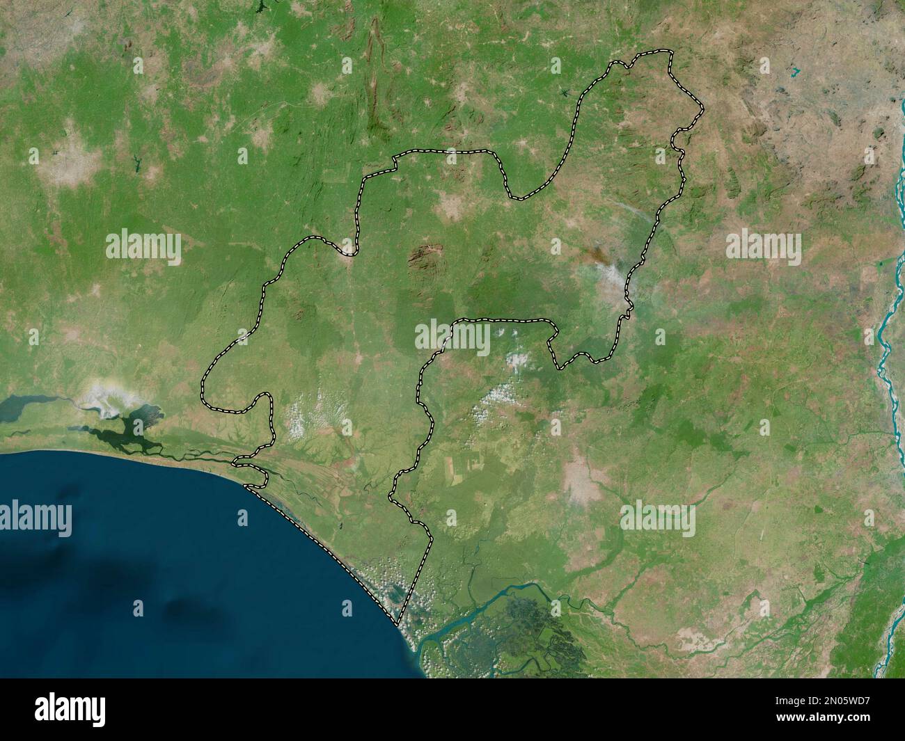 Ondo, state of Nigeria. High resolution satellite map Stock Photo