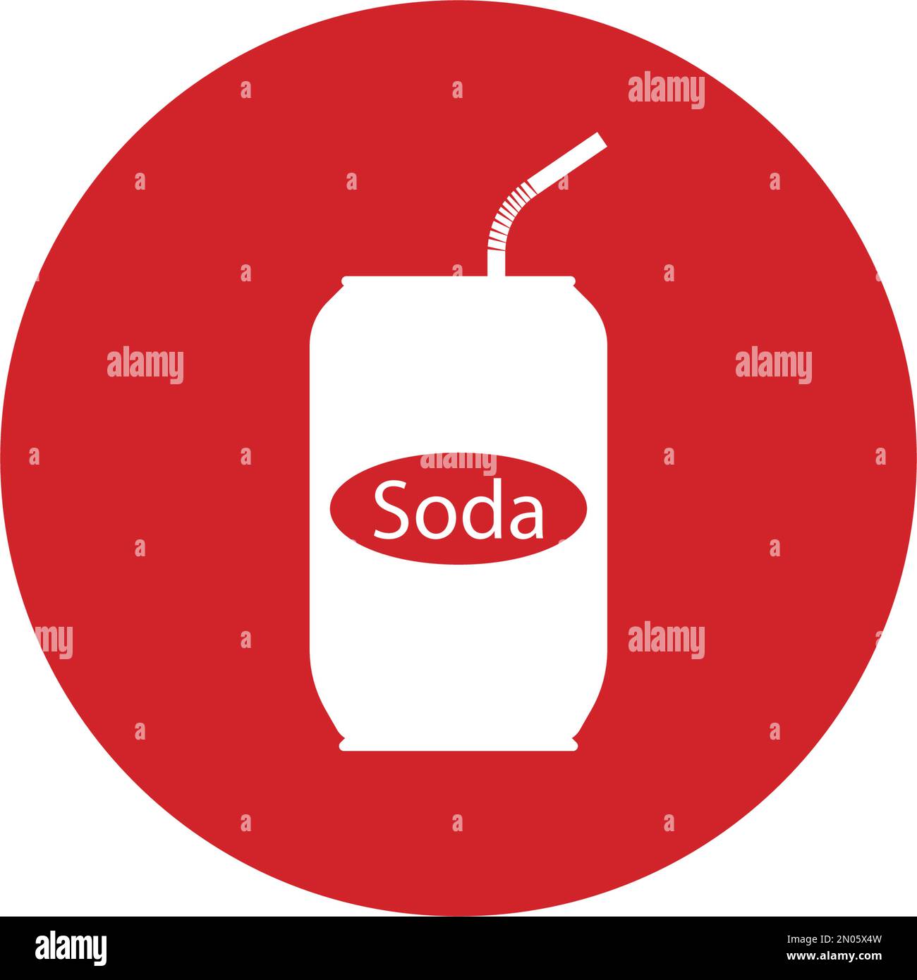 Drink can icon isolated on white background, can flat silhouette design, shape image Stock