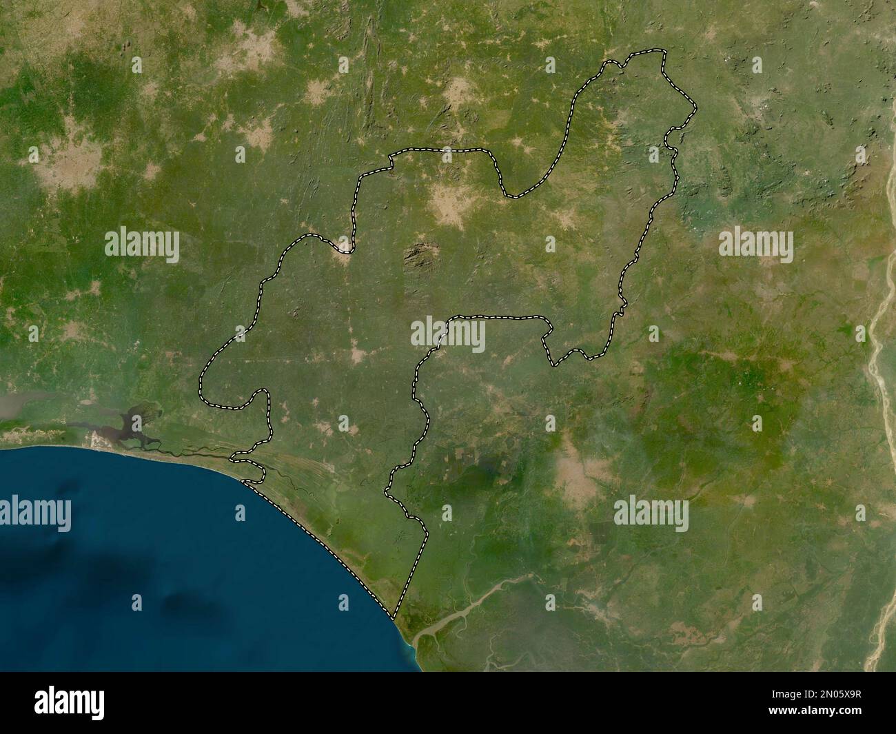 Ondo, state of Nigeria. Low resolution satellite map Stock Photo