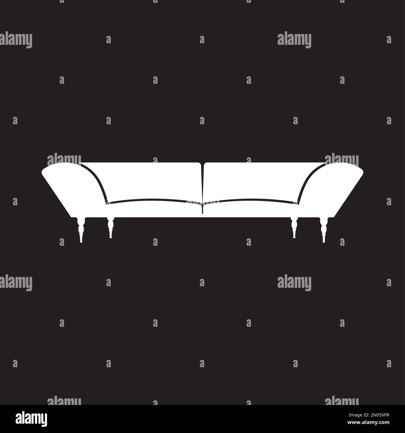 Sofa icon vector illustration, logo design and background. Stock Vector