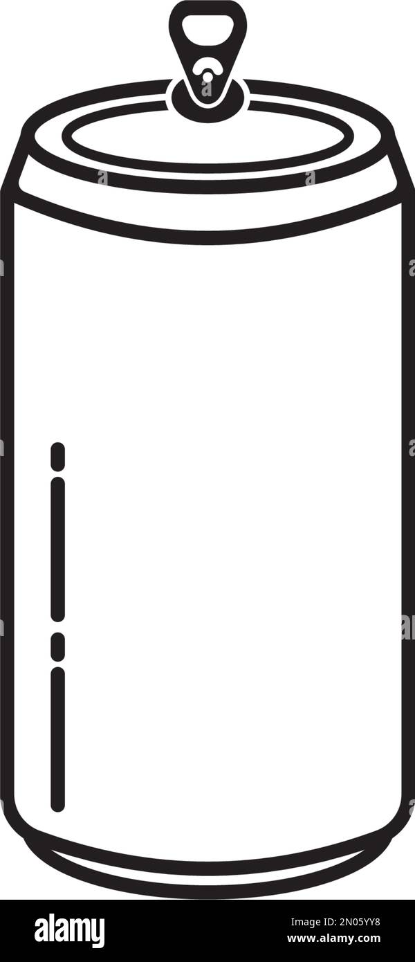 Drink can icon isolated on white background, can flat silhouette design, shape image Stock