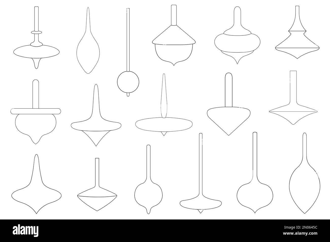 Set of different spinning tops isolated on white Stock Photo Alamy