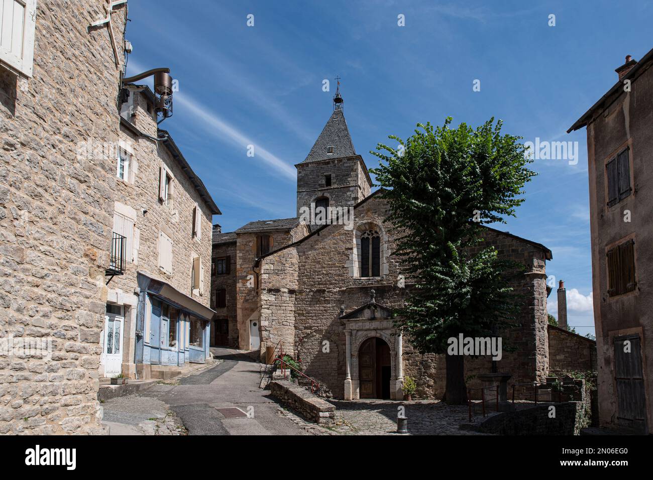 Village of Séverac-le-Château in Aveyron, France Stock Photo