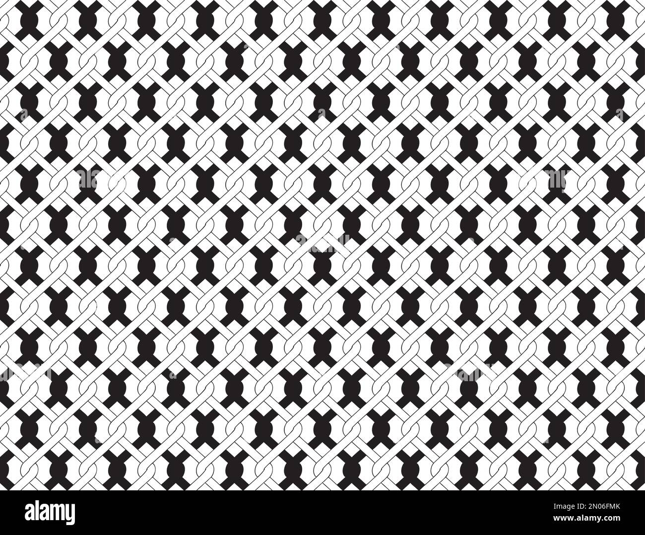Illustration of chain link fence seamless isolated on white Stock Vector