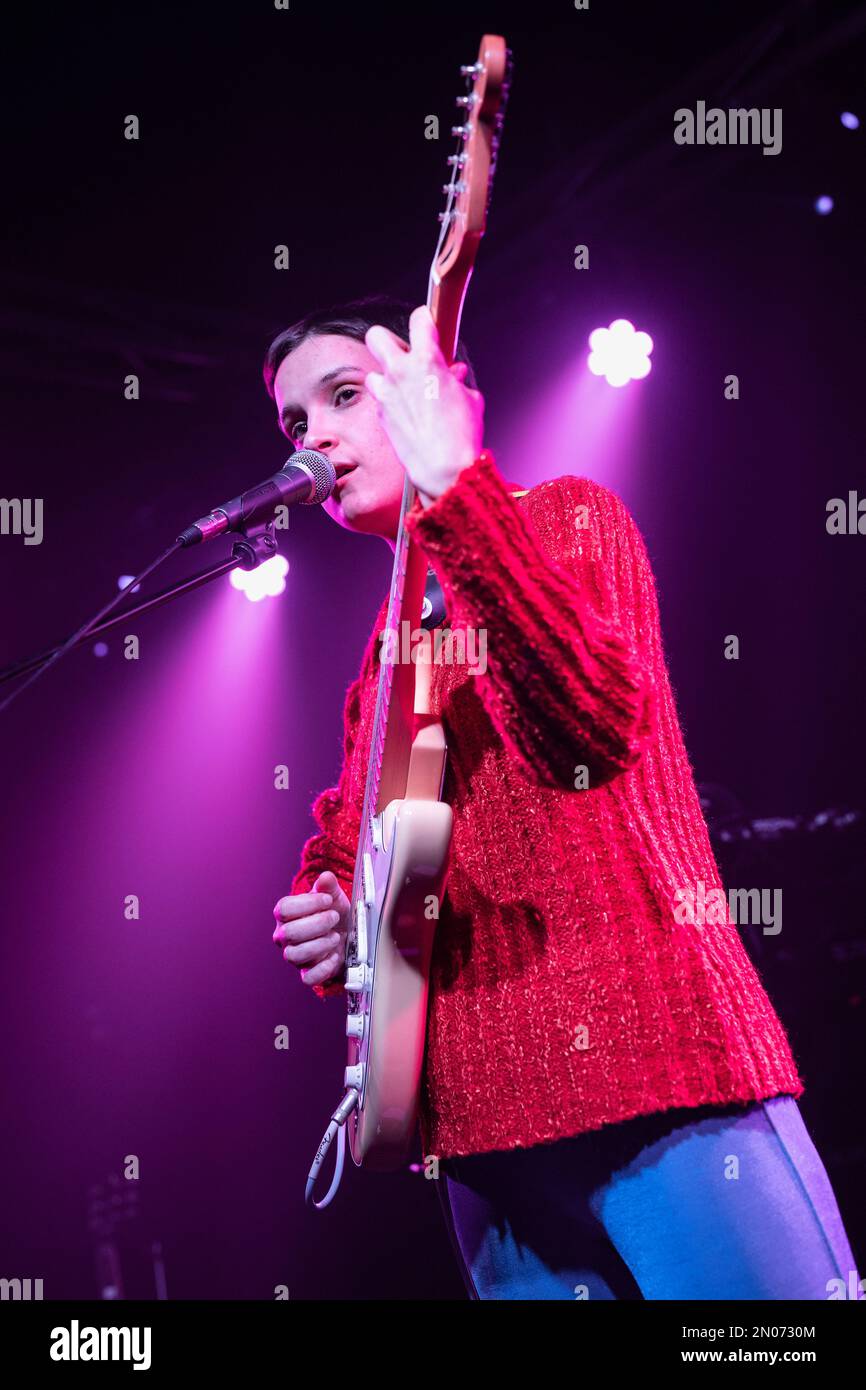 Barcelona, Spain. 2023.02.04. Carlota Flâneur singer perform on stage at La Nau on February 04, 2023 in Barcelona, Spain. Stock Photo