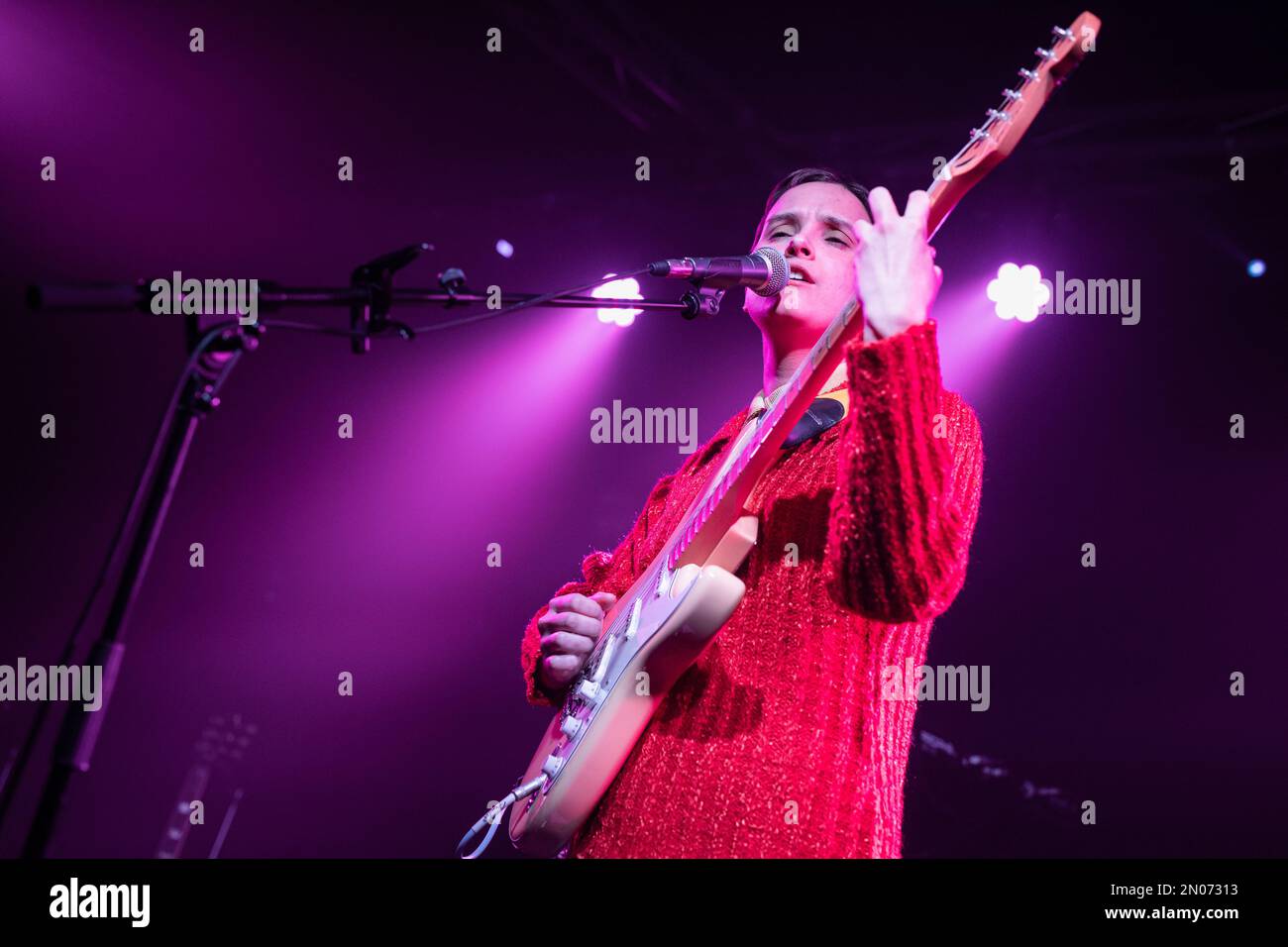 Barcelona, Spain. 2023.02.04. Carlota Flâneur singer perform on stage at La Nau on February 04, 2023 in Barcelona, Spain. Stock Photo