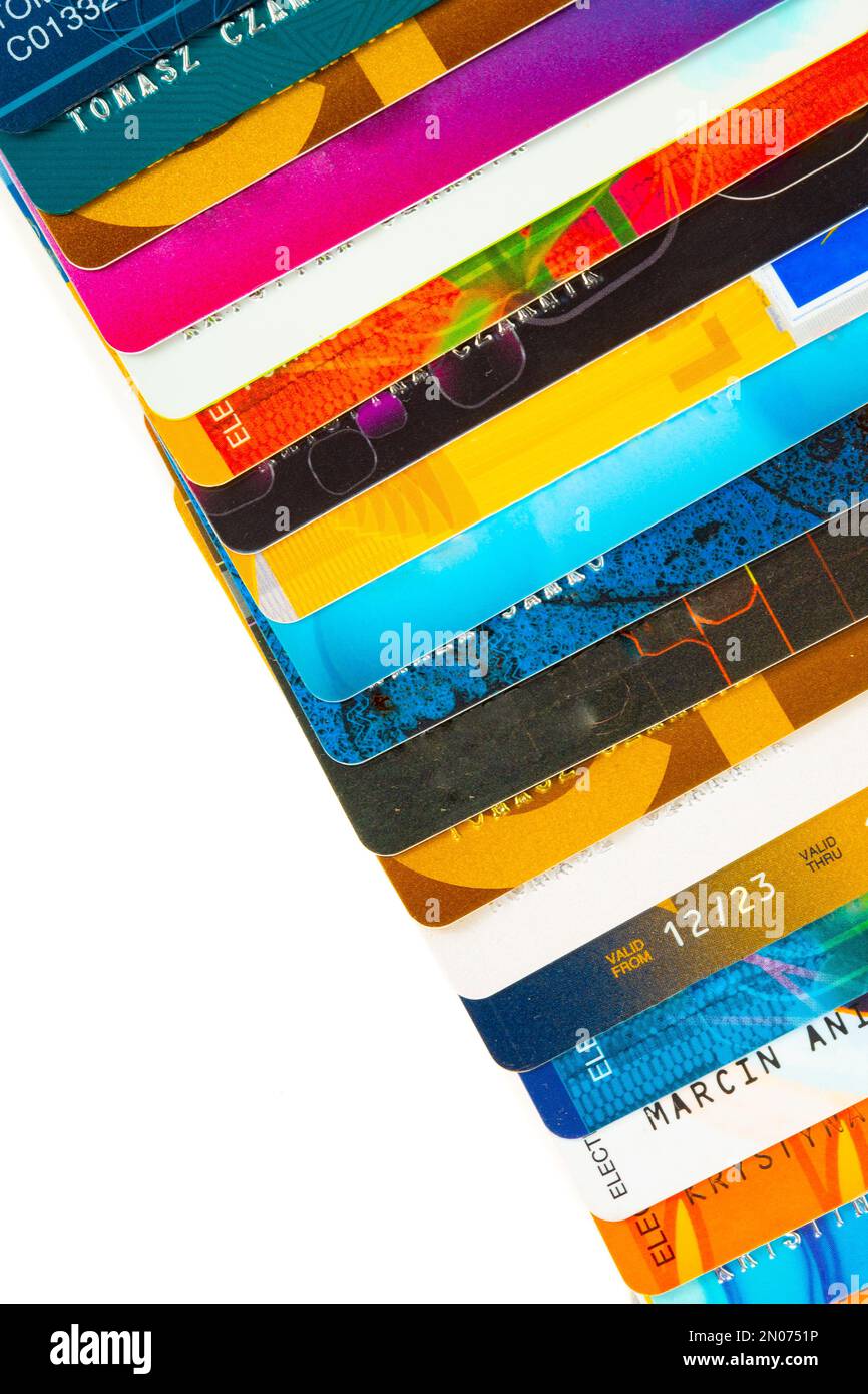 Colorful various credit cards hi-res stock photography and images - Alamy