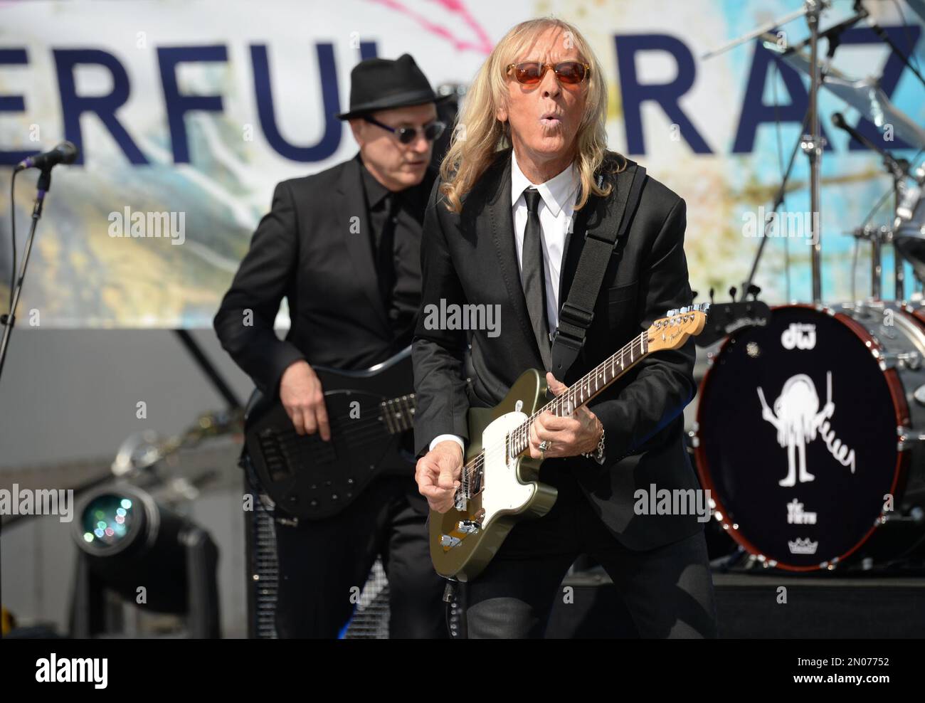 Guitarist Davey Johnstone performs live on the Sunset Strip with Elton