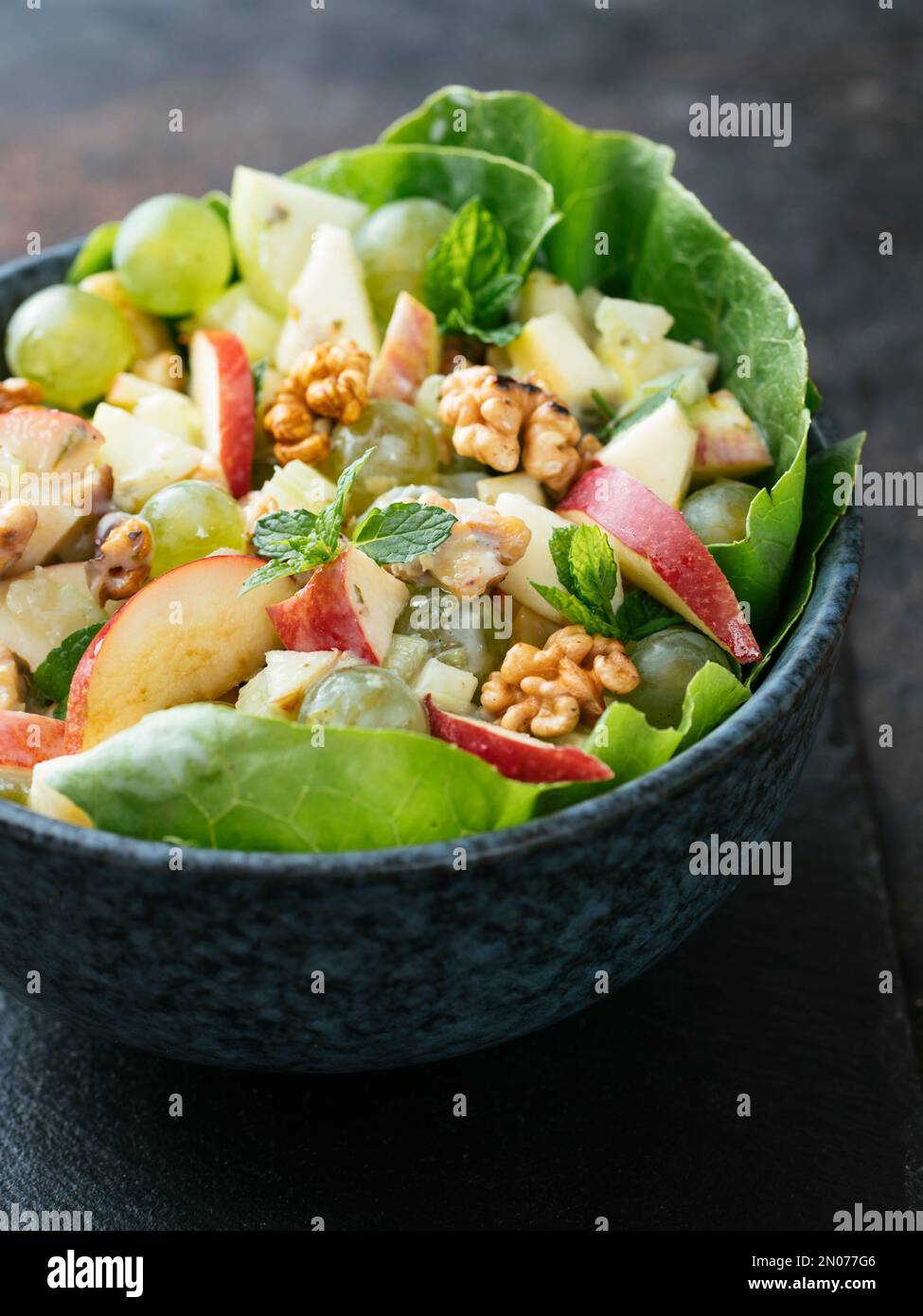 Waldorf Salad with Minty yogurt Dressing Stock Photo Alamy