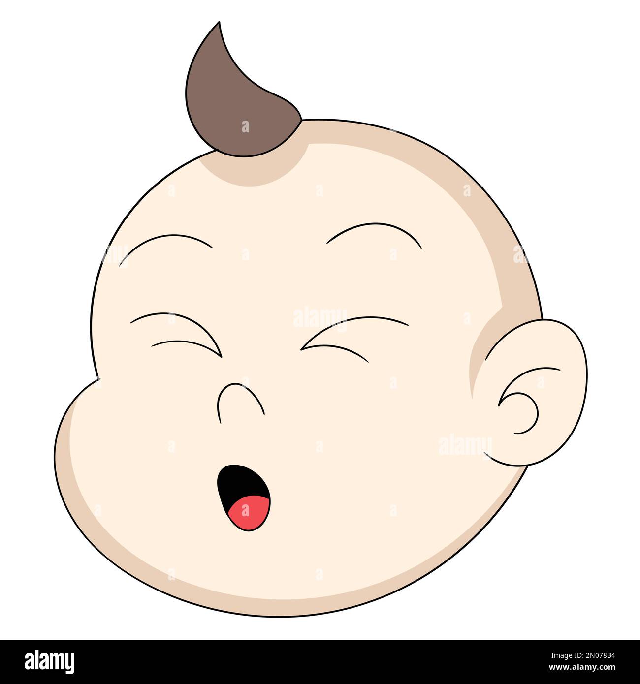 emoticon fat baby boy head closing eyes grinning Stock Vector Image ...