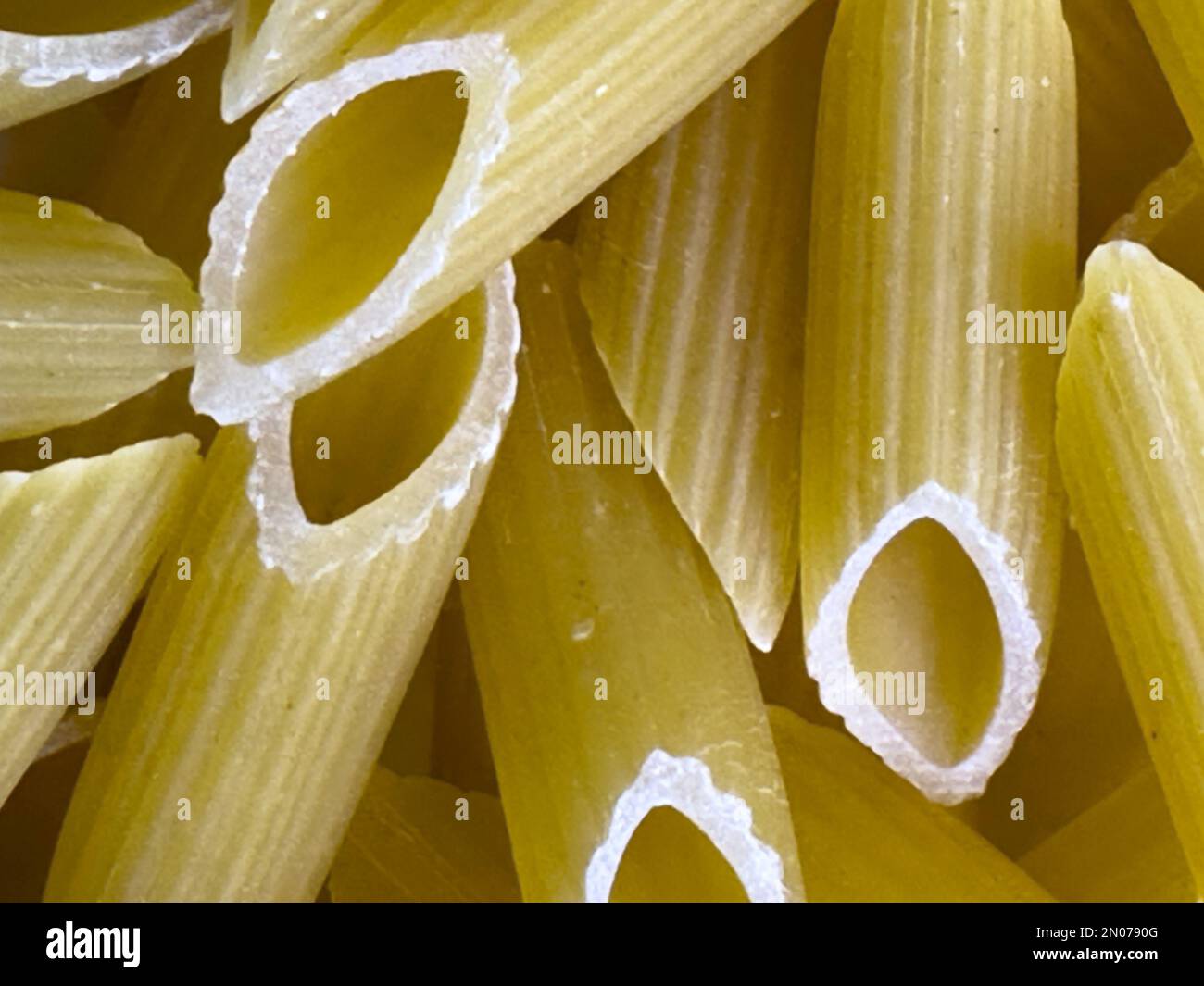 a fantastic macro close-up photograph of pasta, 'mezze penne' Stock Photo
