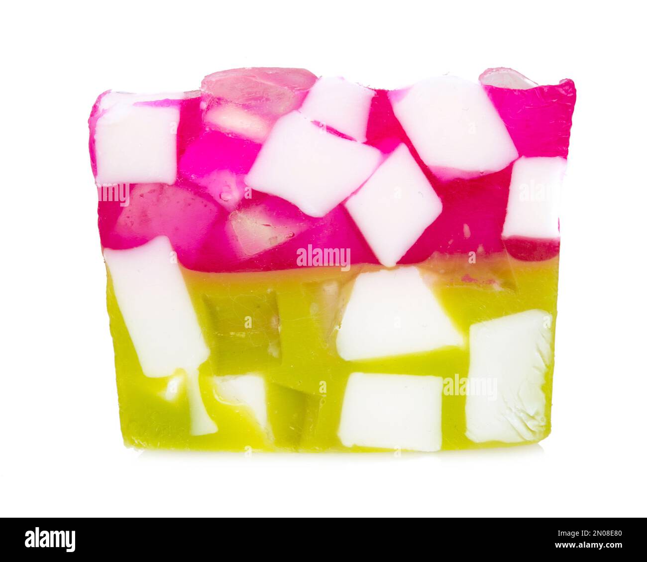 Homemade soap brick aroma isolated on the white background Stock Photo