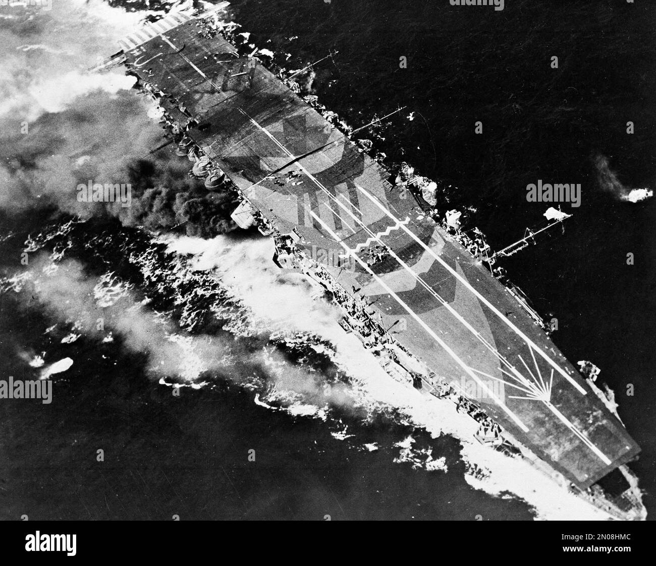 In this handout from the U.S. Navy, the flight deck of a Zuiho class